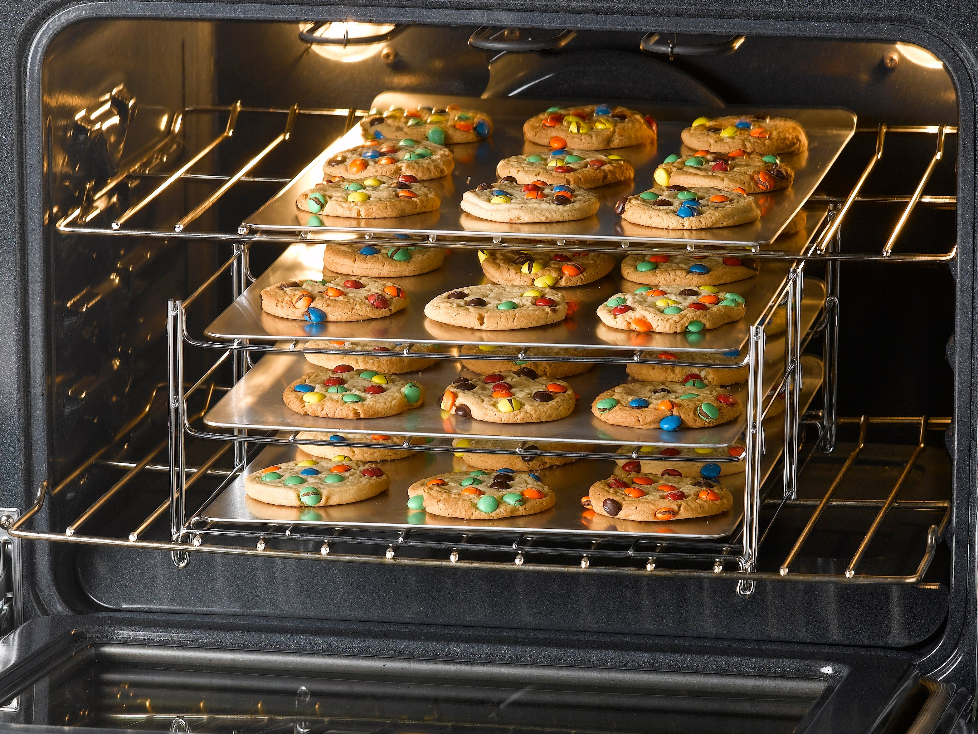 3 Tier Baking Rack with 3 Non Stick Cookie Sheets Nifty Home Products